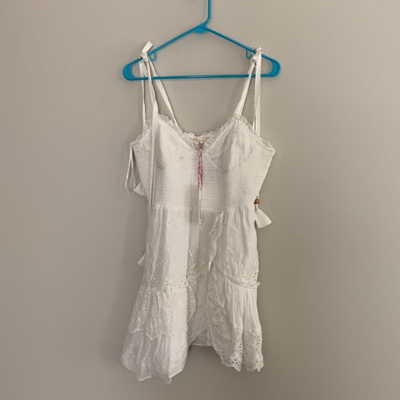 LoveShackFancy Olani Mini Dress in Ivory White - Picture 6 of 11